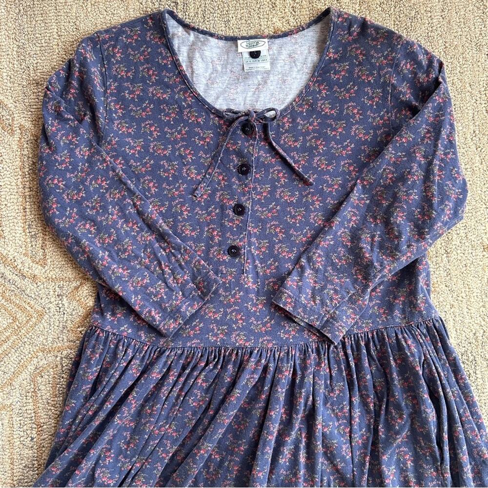 Vintage 80s Laura Ashley Cotton Cottagecore Floral Prairie Dress Women’s 6